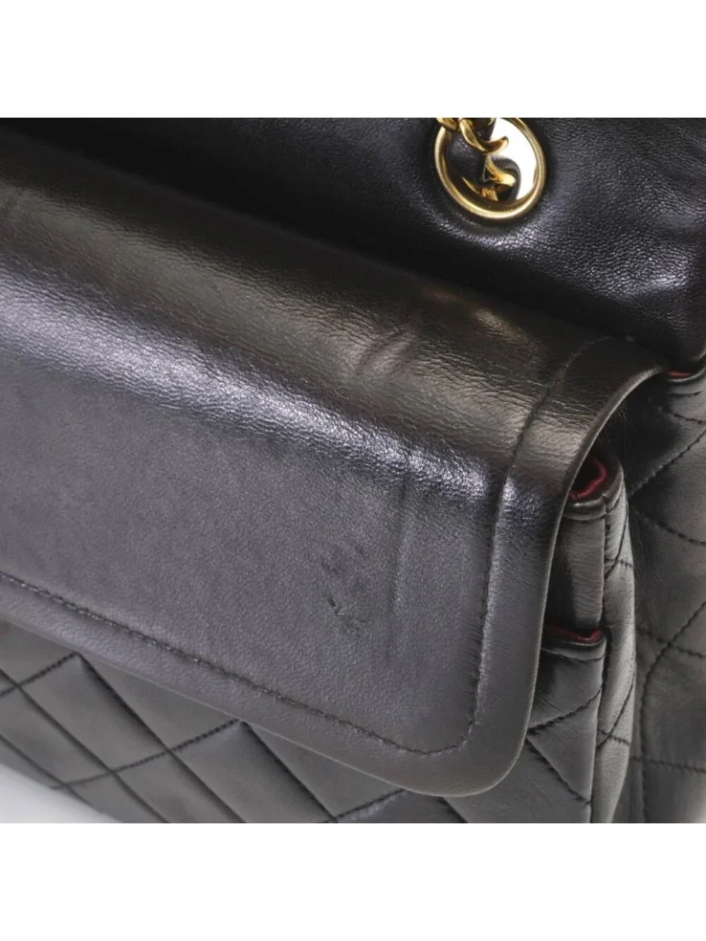 Chanel Quilted Double Flap 25 Chain Shoulder Black Lambskin Bag